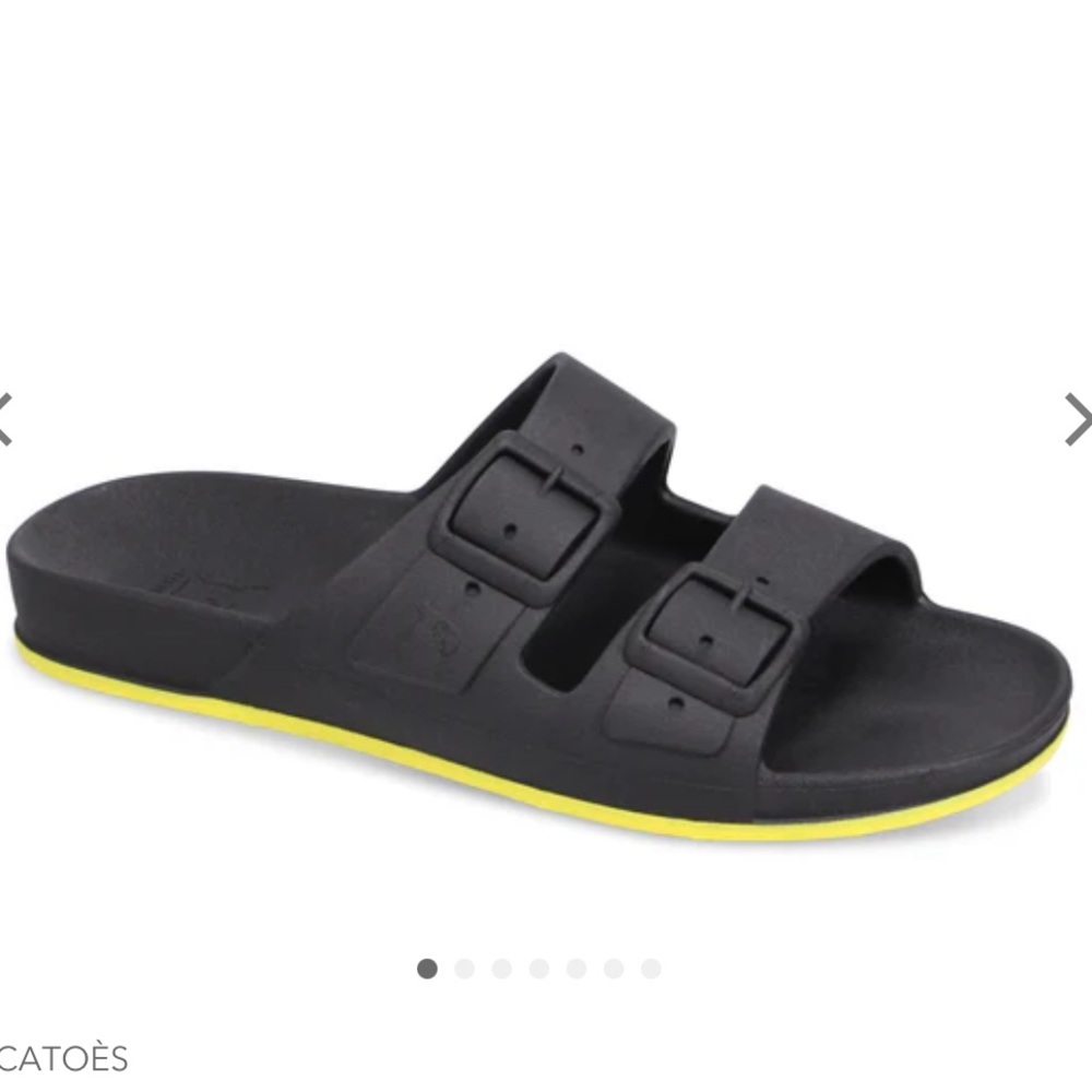 NEW Cacatoes Brazilia Black Waterproof PVC Beach Slides Size 40/US 8 Fits Small